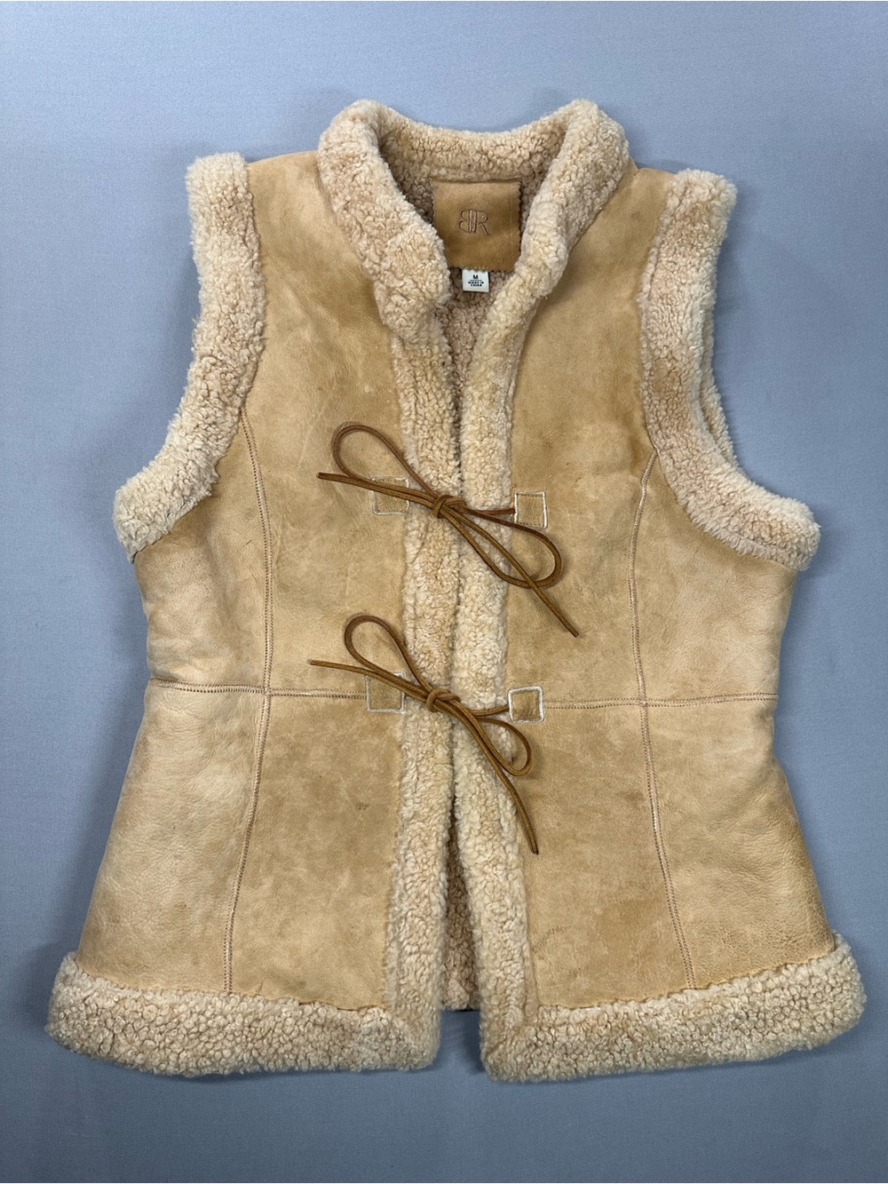 VINTAGE Banana Republic Italian Leather & Shearling Vest - Womens Medium